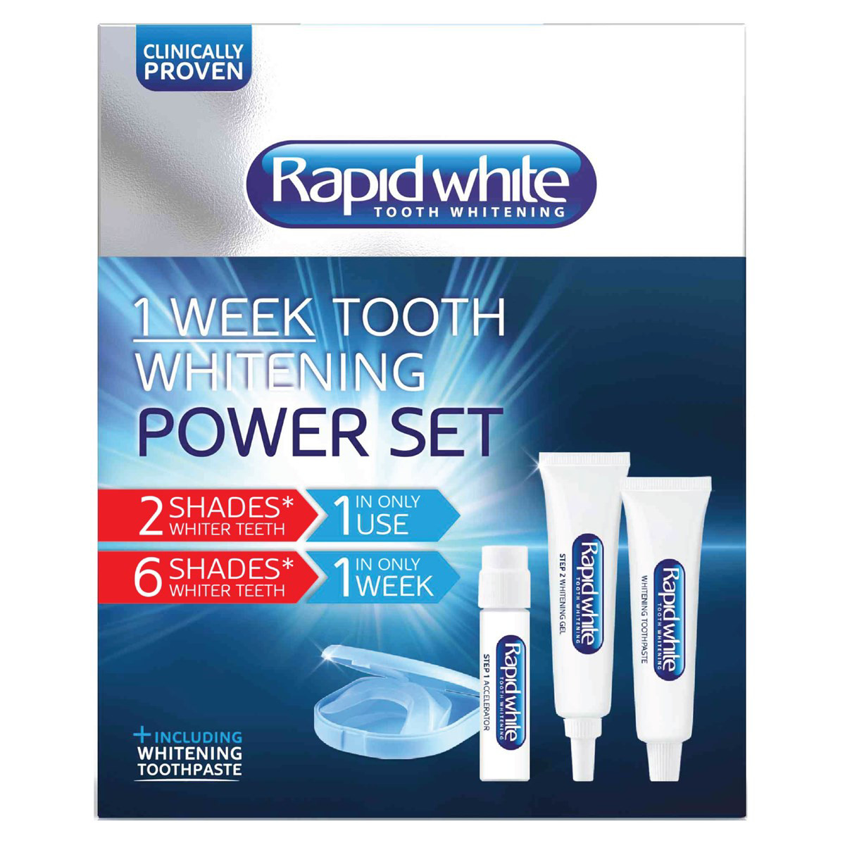 RAPID WHITE POWER SET, balinamoji dantų sistema