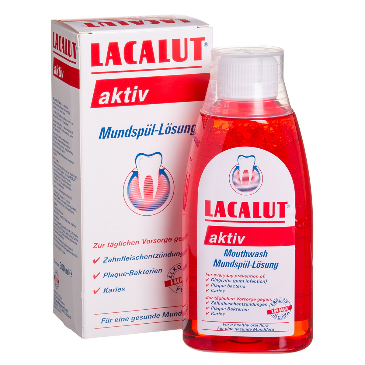 LACALUT ACTIV ANTI-PLAQUE, burnos skalavimo skystis, 300 ml