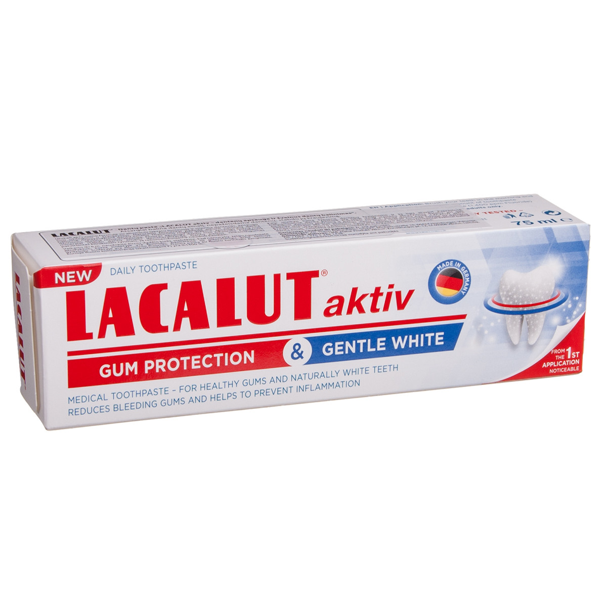LACALUT ACTIV, dantų pasta, dantenų apsauga ir švelnus balinimas, 75 ml