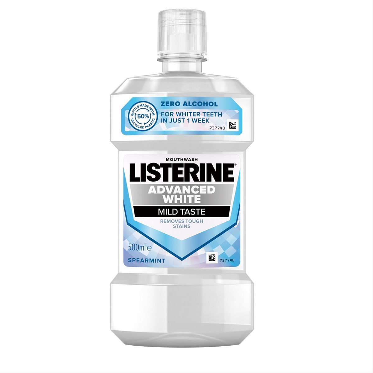 LISTERINE ADVANCED WHITE MILD TASTE, burnos skalavimo skystis, balinantis, 500 ml