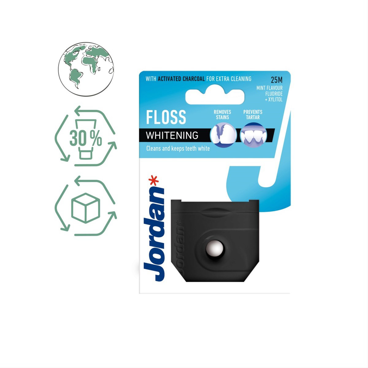 JORDAN T.S. WHITENING FLOSS, dantų siūlas, 25 m