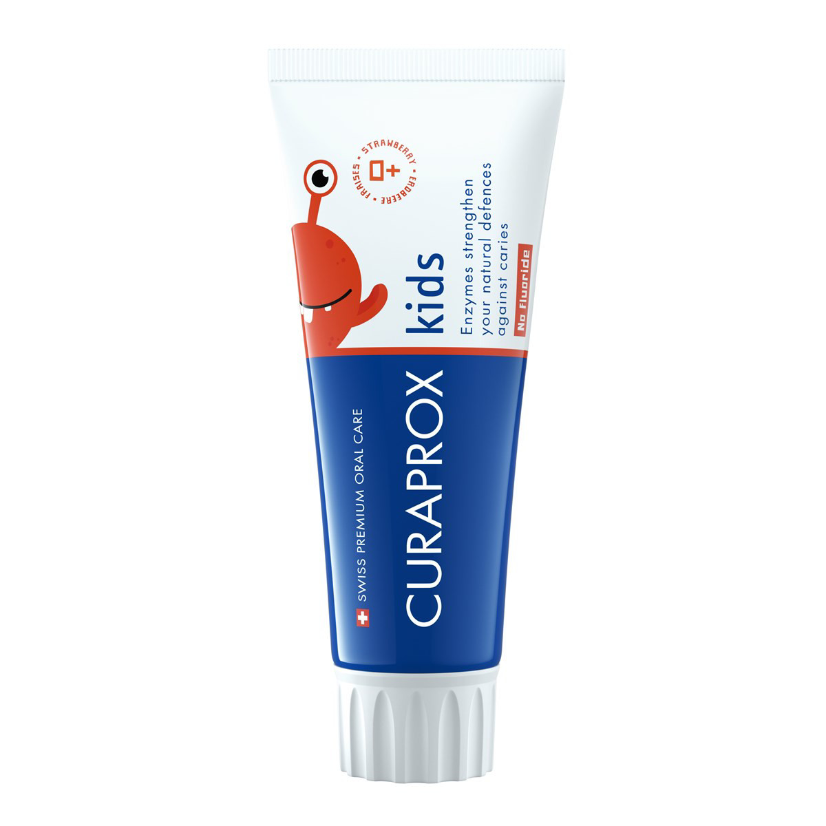 CURAPROX KIDS, vaikiška dantų pasta be fluoro, braškių skonio, 0-2 metų,60ml