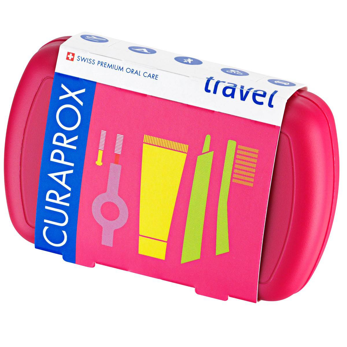 CURAPROX TRAVEL SET, kelioninis rinkinys, raudonas