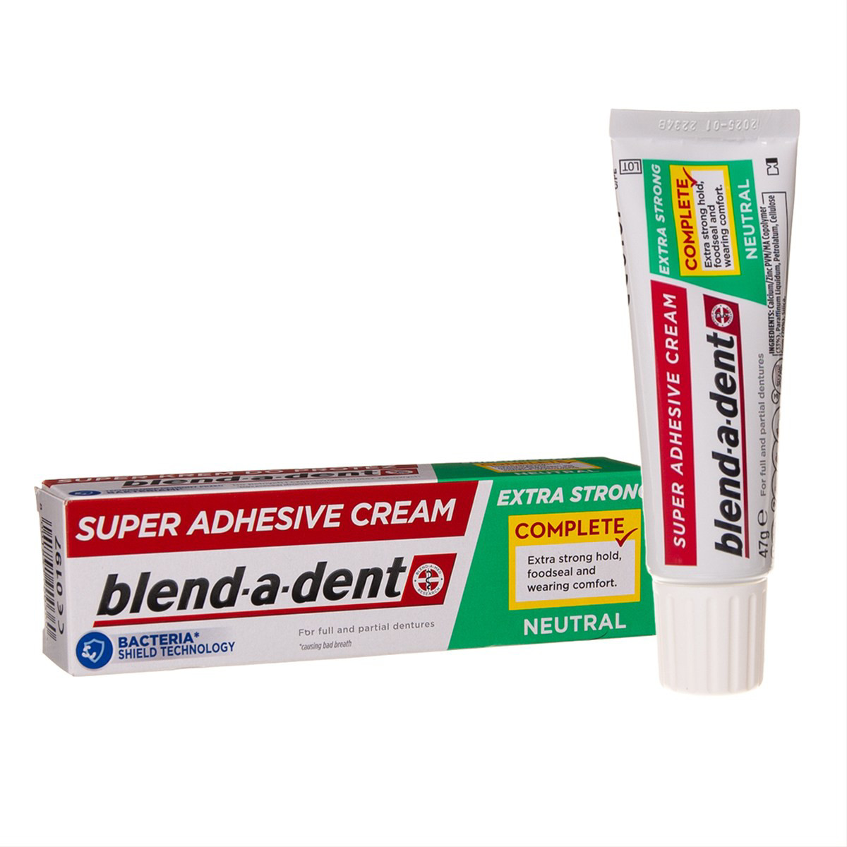BLEND-A-DENT NEUTRAL, burnos dantų protezų lipnus kremas, 47 g