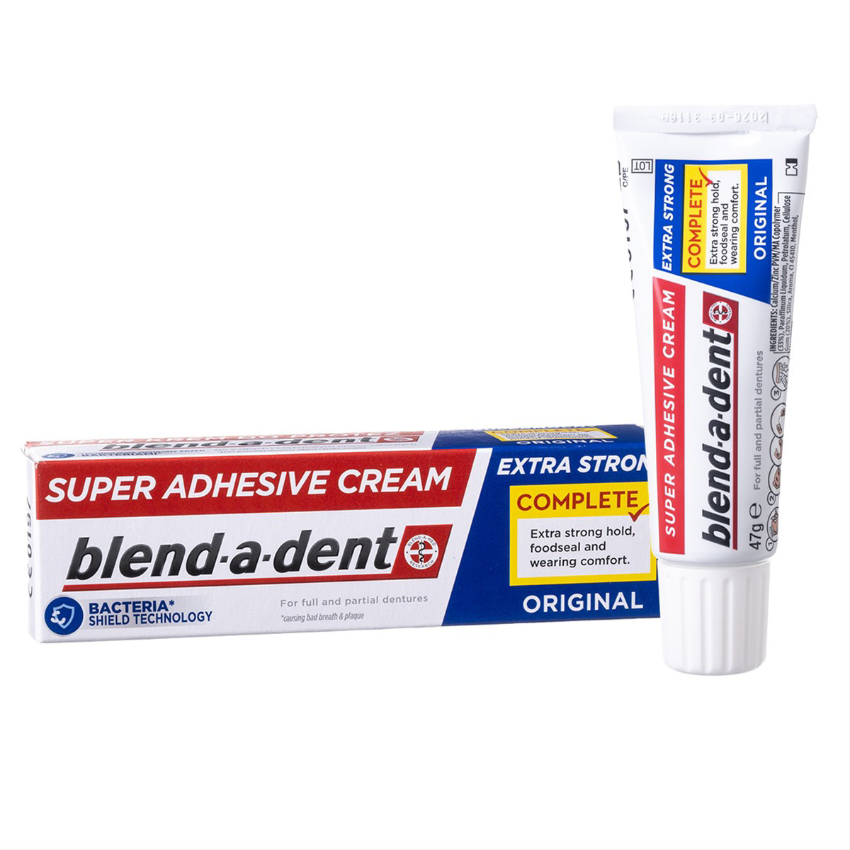 BLEND-A-DENT MILD/REGULAR, burnos dantų protezų lipnus kremas, 47 g