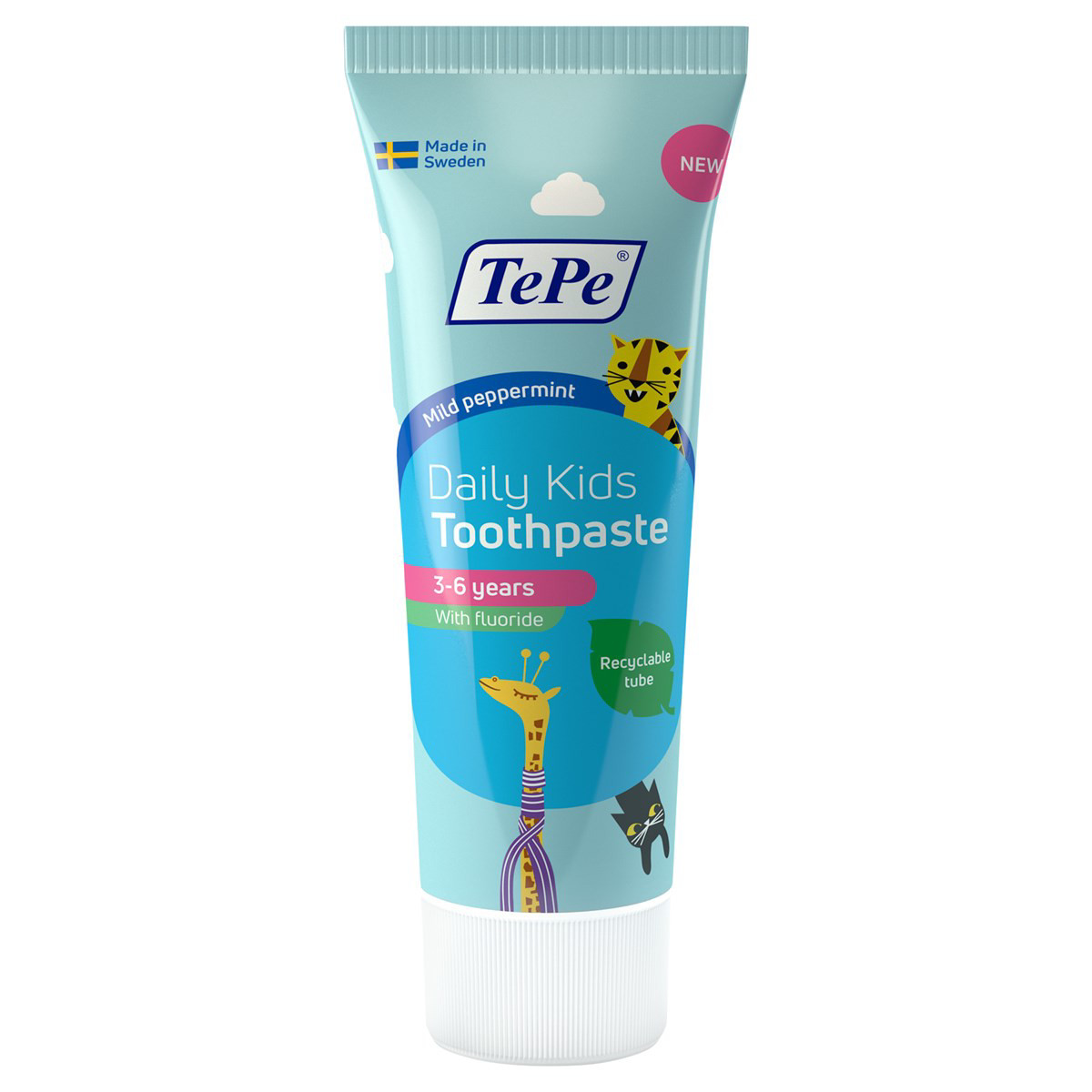 TEPE DAILY KIDS, dantų pasta vaikams mėtų skonio, 3-6 metų, 75ml