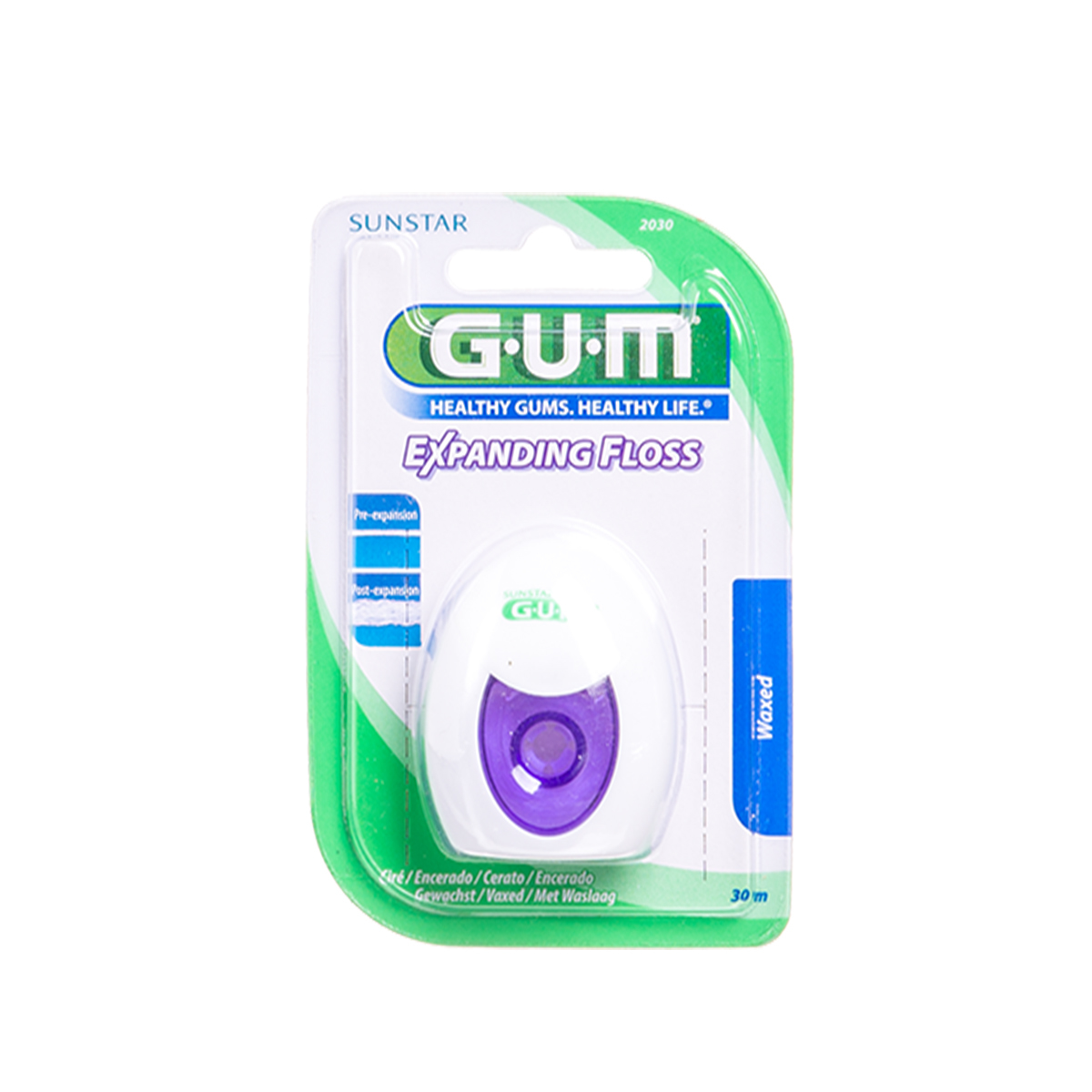 GUM EXPANDING FLOSS, dantų siūlas, išbrinkstantis, 30 m