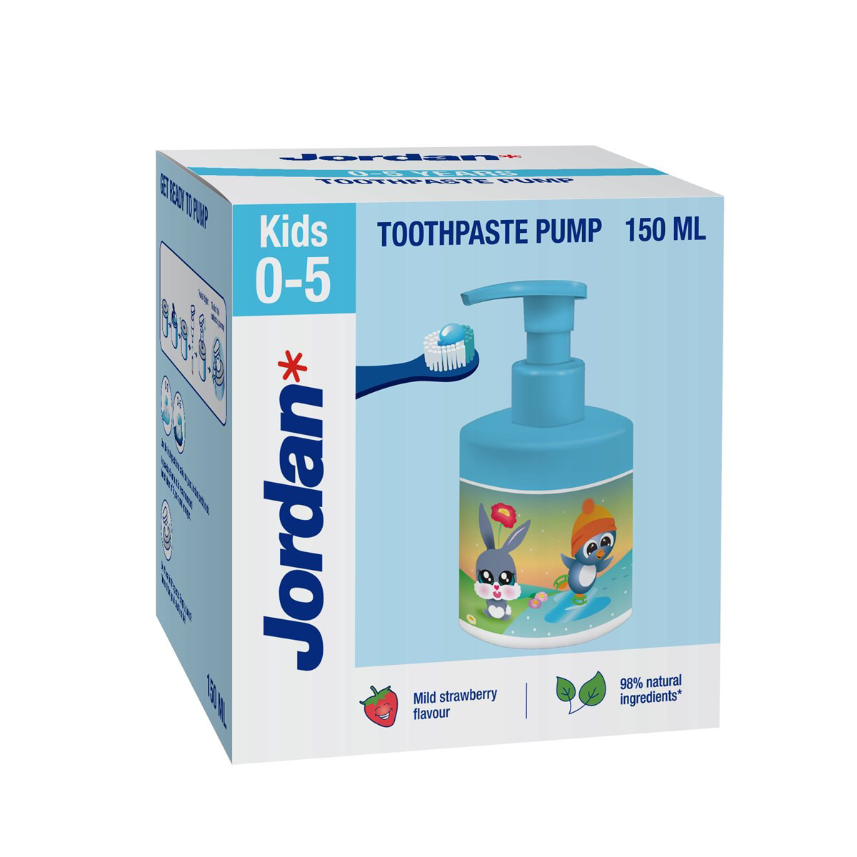 JORDAN, vaikiška dantų pasta, 0-5 metų, 150ml