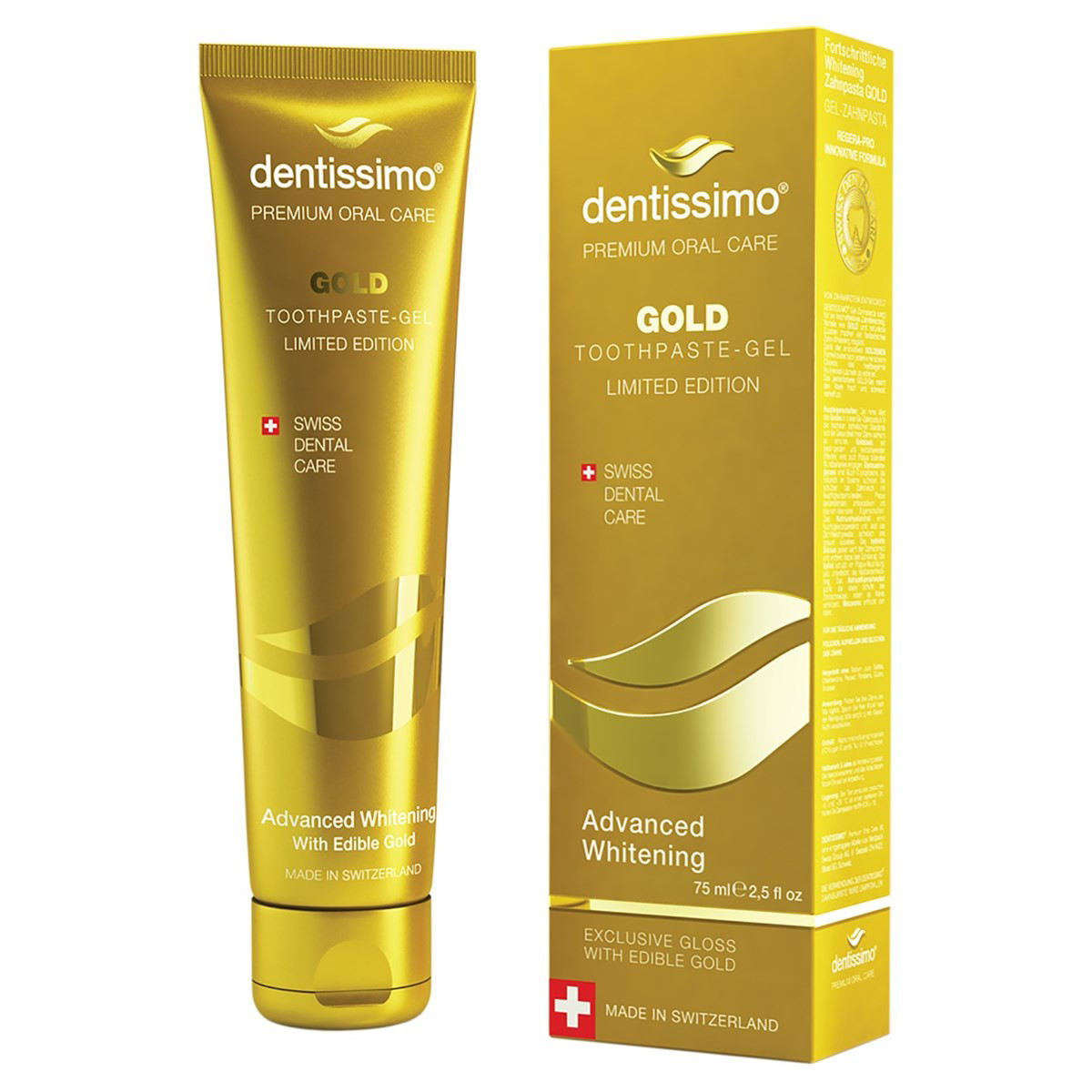 DENTISSIMO ADVANCED WHITENING GOLD, dantų pasta, 75 ml