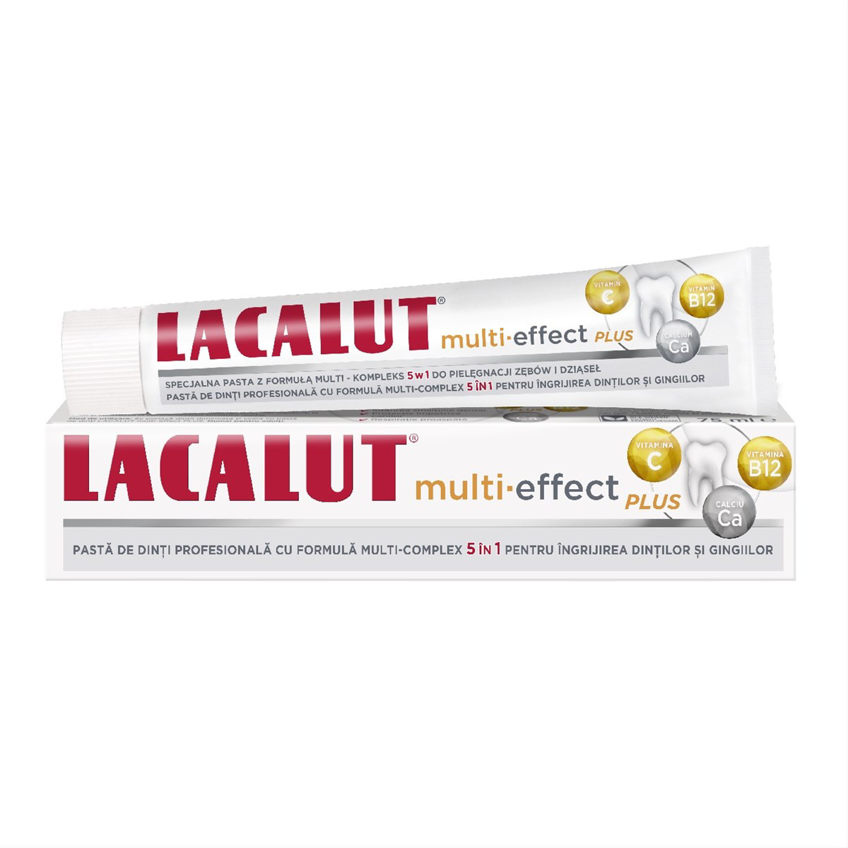 LACALUT MULTI-EFFECT PLUS, dantų pasta su vitaminais ir mineralais, 75 ml