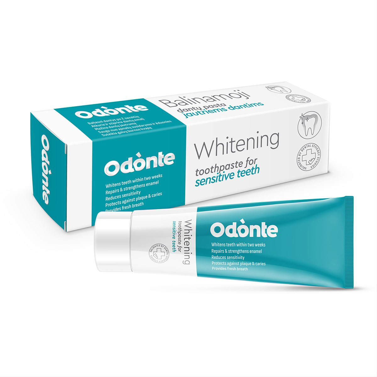 ODONTE, balinamoji dantų pasta jautriems dantims, 75ml
