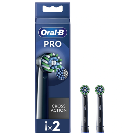 Dantų šepetėlio antgaliai ORAL-B, EB50-2 Cross Action Pro, 2 vnt., juodi