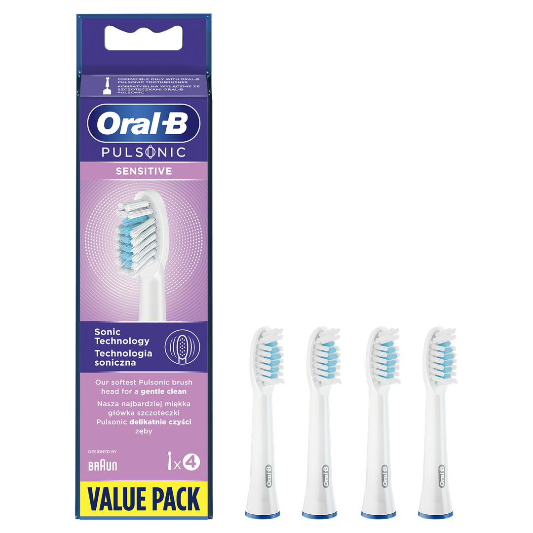Dantų šepetėlio antgaliai ORAL-B Pulsonic Sensitive, balti 4vnt.