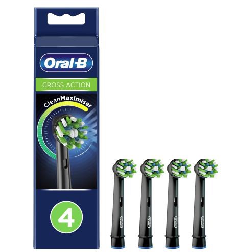 Dantų šepetėlio antgaliai ORAL-B EB 50-4 Cross action, juodi 2vnt.