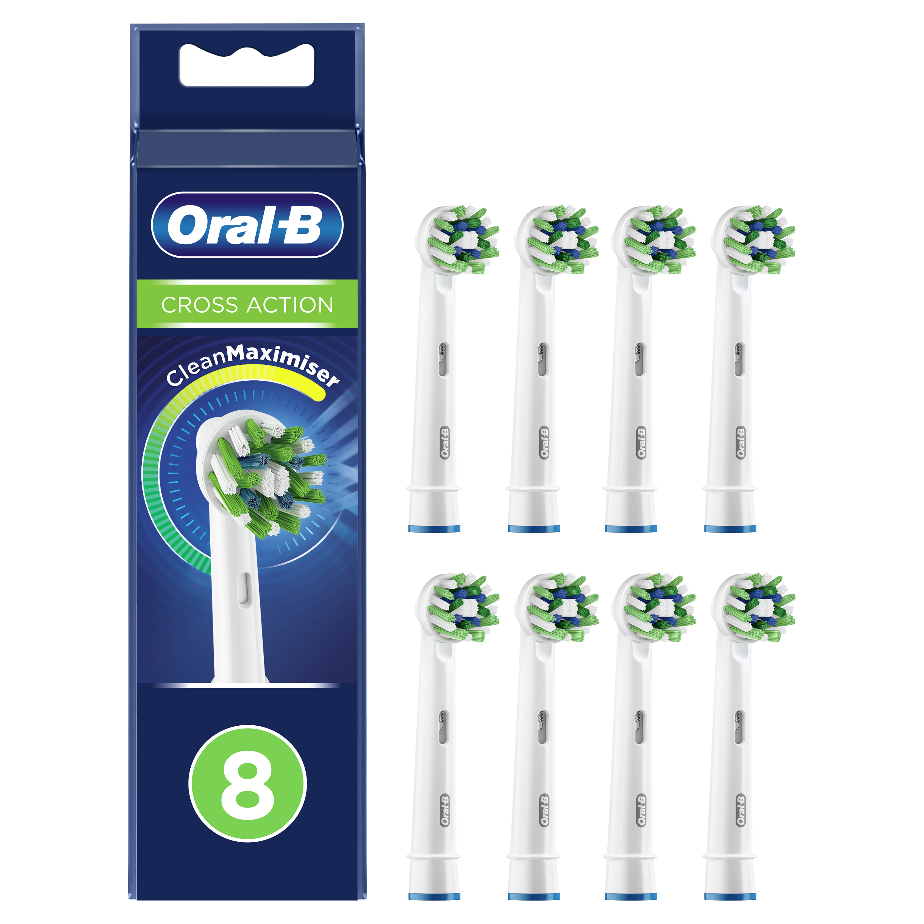 Dantų šepetėlio antgaliai Oral-B EB50 8 CrossAction, balti 8vnt.