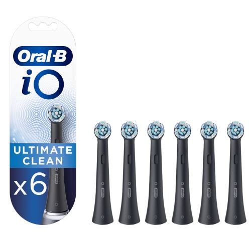 Dantų šepetėlio antgaliai ORAL-B iO Ultimate Clean, XL, 6vnt., juodi
