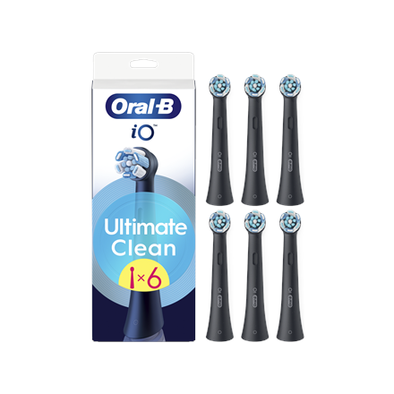 Oral-B Replaceable toothbrush heads | iO UltimateClean | Heads | For adults | Number of brush heads included 6 | Black|iO refill UltimateClean Black 6
