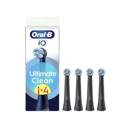 Oral-B Replaceable toothbrush heads | iO UltimateClean | Heads | For adults | Number of brush heads included 4 | Black|iO refill UltimateClean Black 4