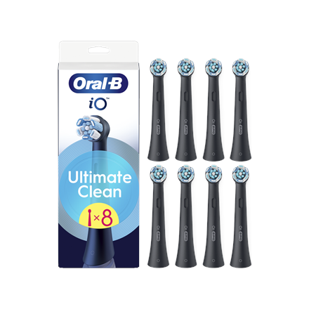 Oral-B Replaceable toothbrush heads | iO UltimateClean | Heads | For adults | Number of brush heads included 8 | Black|iO refill UltimateClean 8