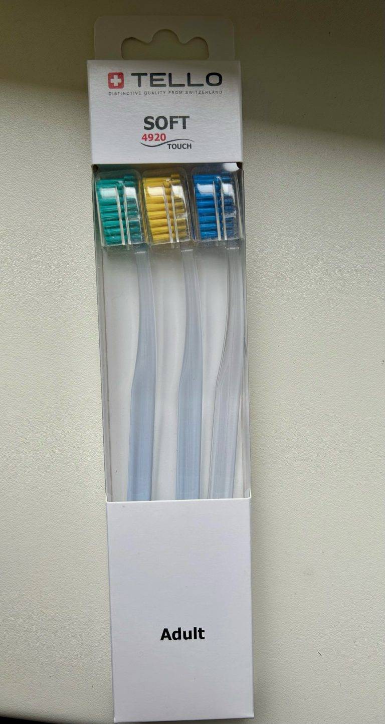 Minkštas dantų šepetėlių 3 vnt. TELLO SOFT 4920 rinkinys