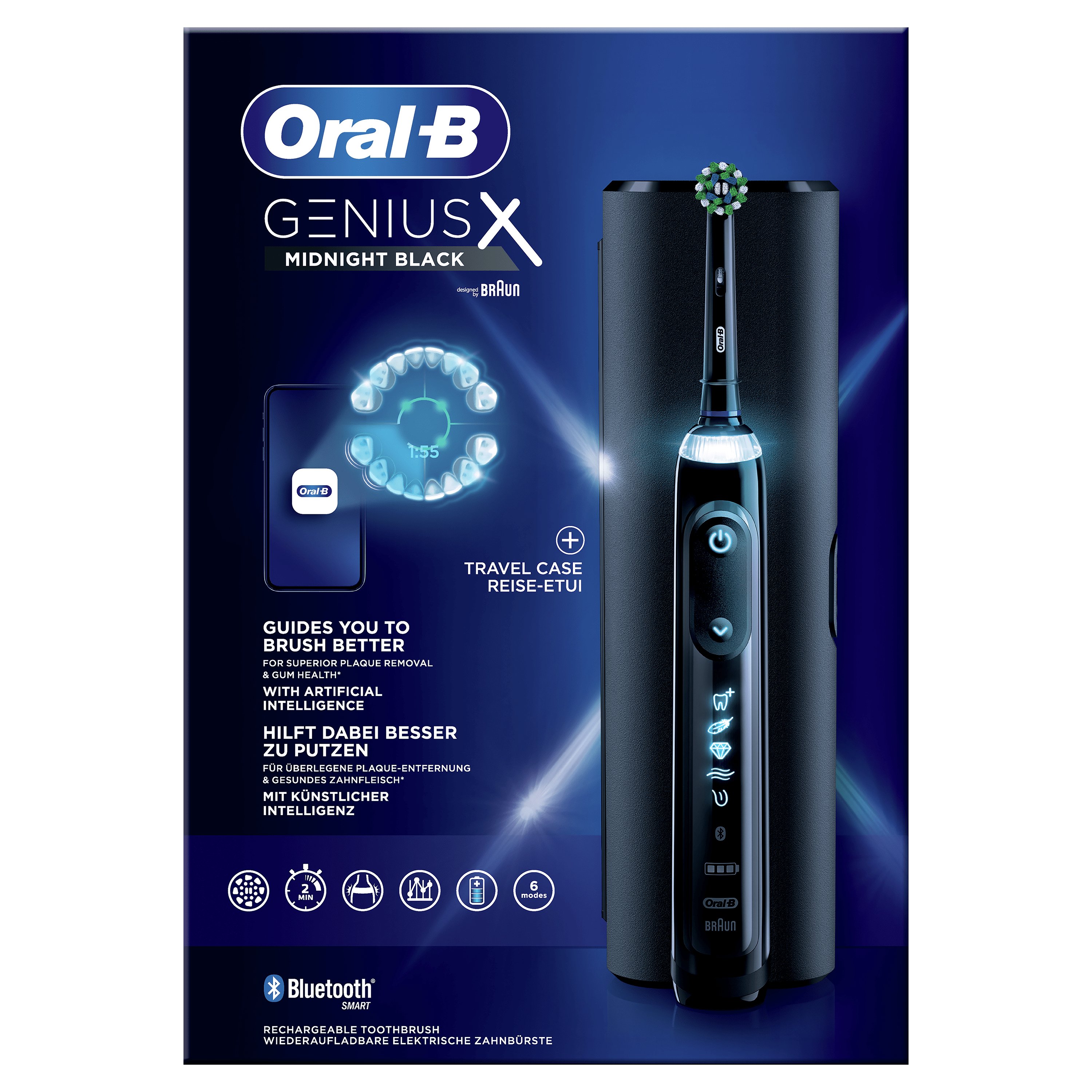 Elektrinis dantų šepetėlis Oral-B Genius X 80354128 Juoda