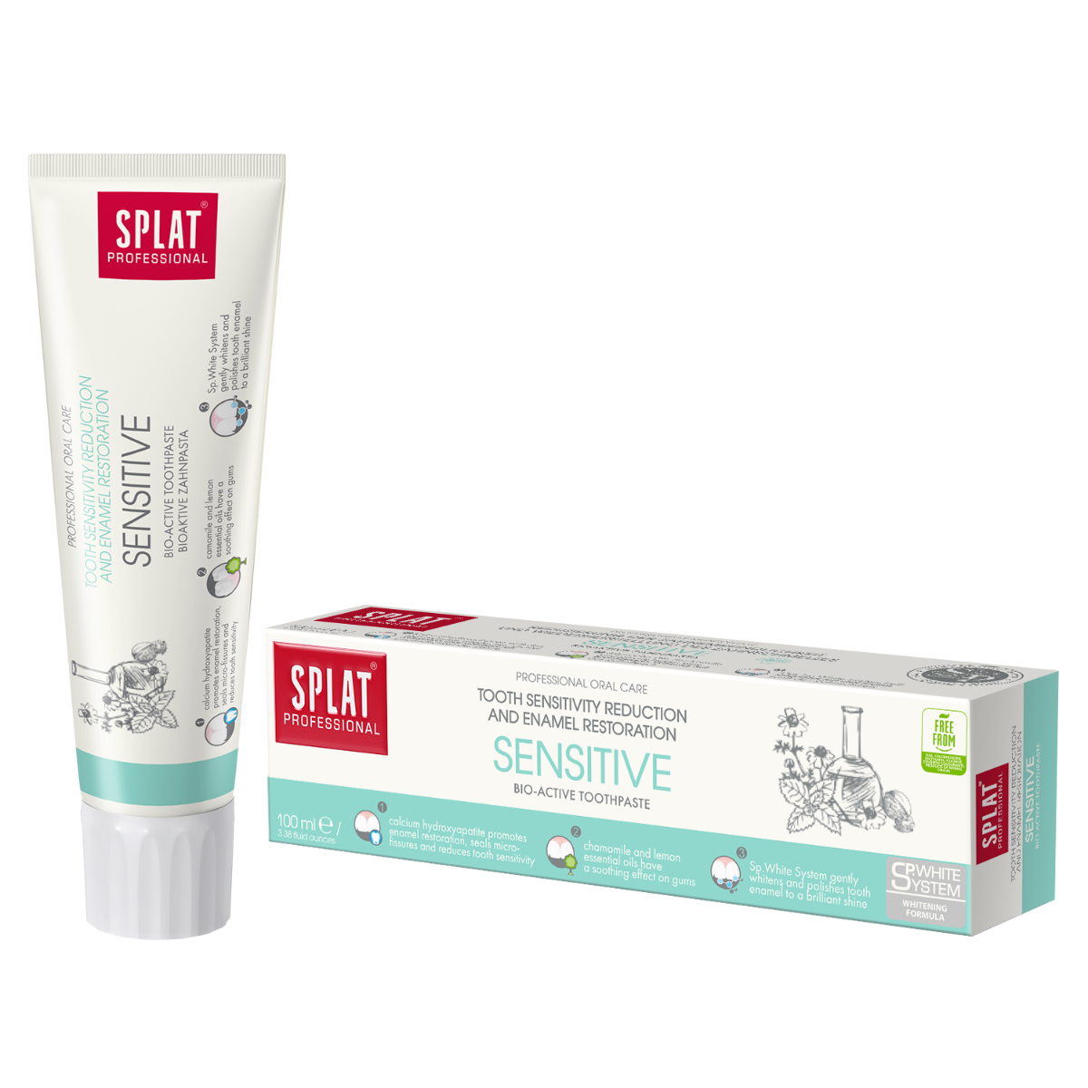 SPLAT PROFESSIONAL SENSITIVE, Dantų pasta mažinanti dantų jautrumą, 100ml
