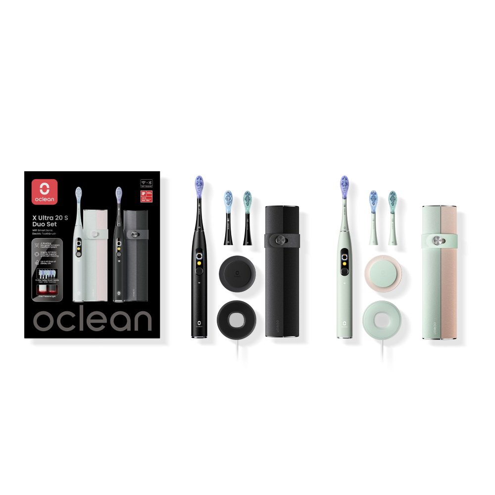 Oclean X Ultra 20 S Duo Set Electric Toothbrush Green+Black