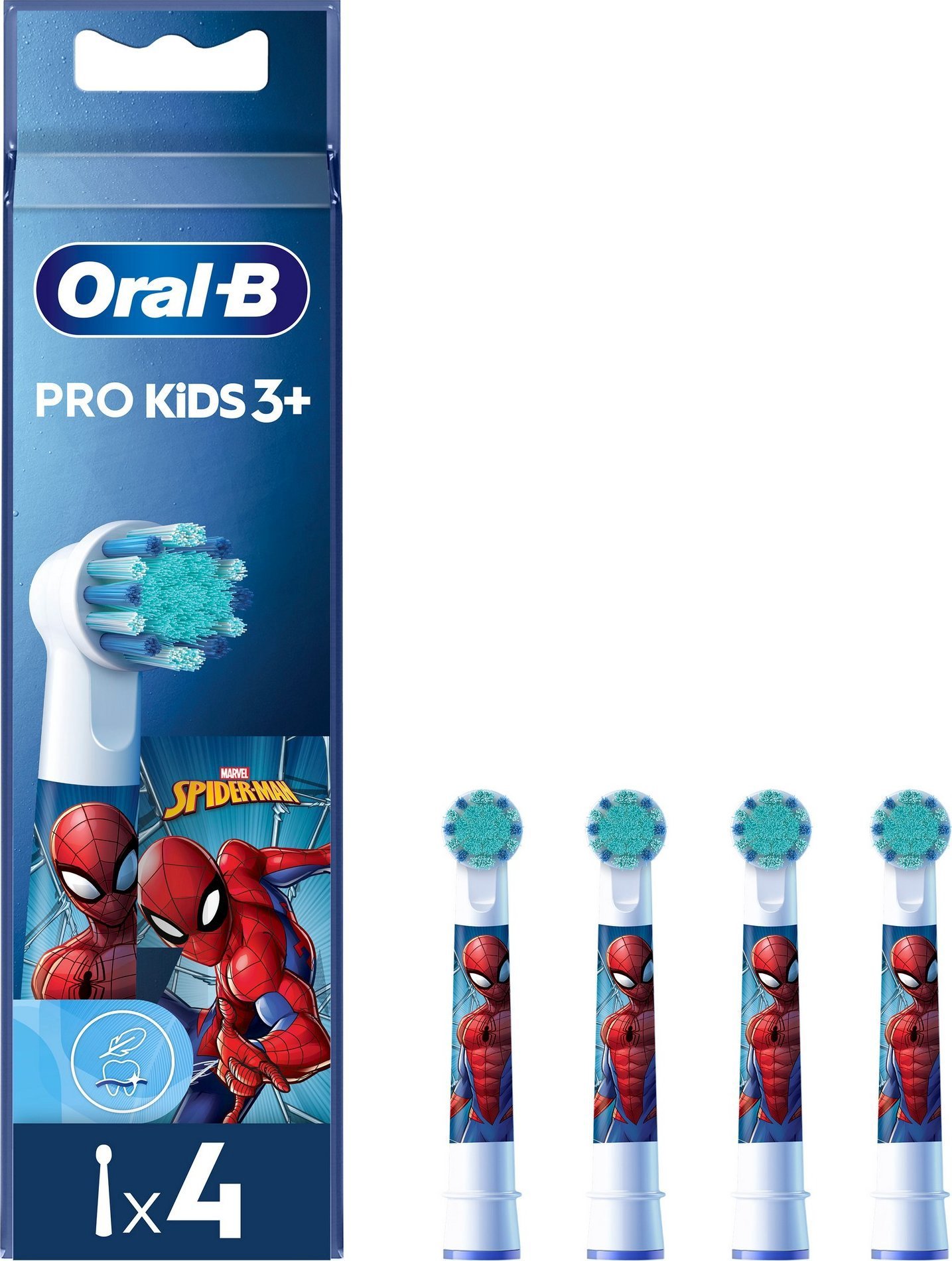 Dantų šepetėlio antgalis Oral-B Replacement Toothbrush Heads  EB10 4 refill Spiderman  Heads  For