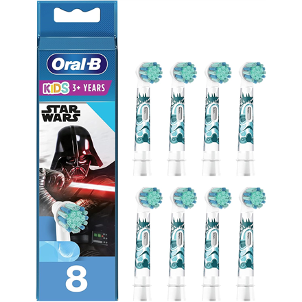 Oral-B Replaceable toothbrush heads | Kids Star Wars | Heads | For kids | Number of brush heads included 8|StarWars Kids brush heads 8-pack