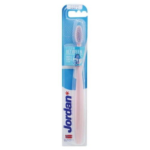Jordan Clean Between Ultra Soft Toothbrush Ypač minkštas dantų šepetėlis, Pink
