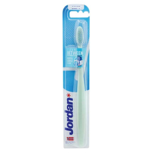 Jordan Clean Between Ultra Soft Toothbrush Ypač minkštas dantų šepetėlis, Green
