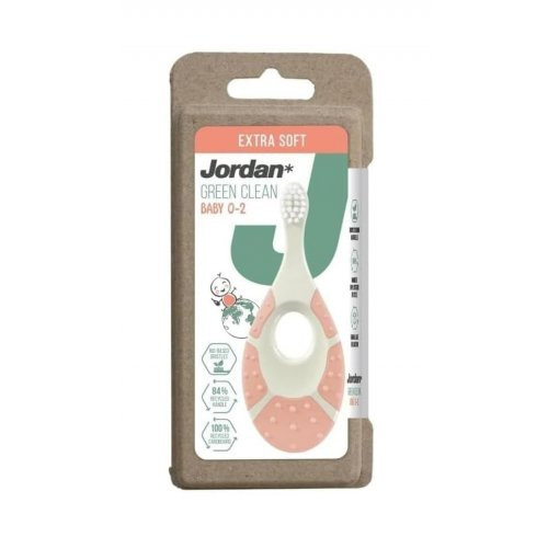 Jordan Green Clean Baby 0-2 Toothbrush Extra Soft Ypač minkštas dantų šepetėlis, Pink