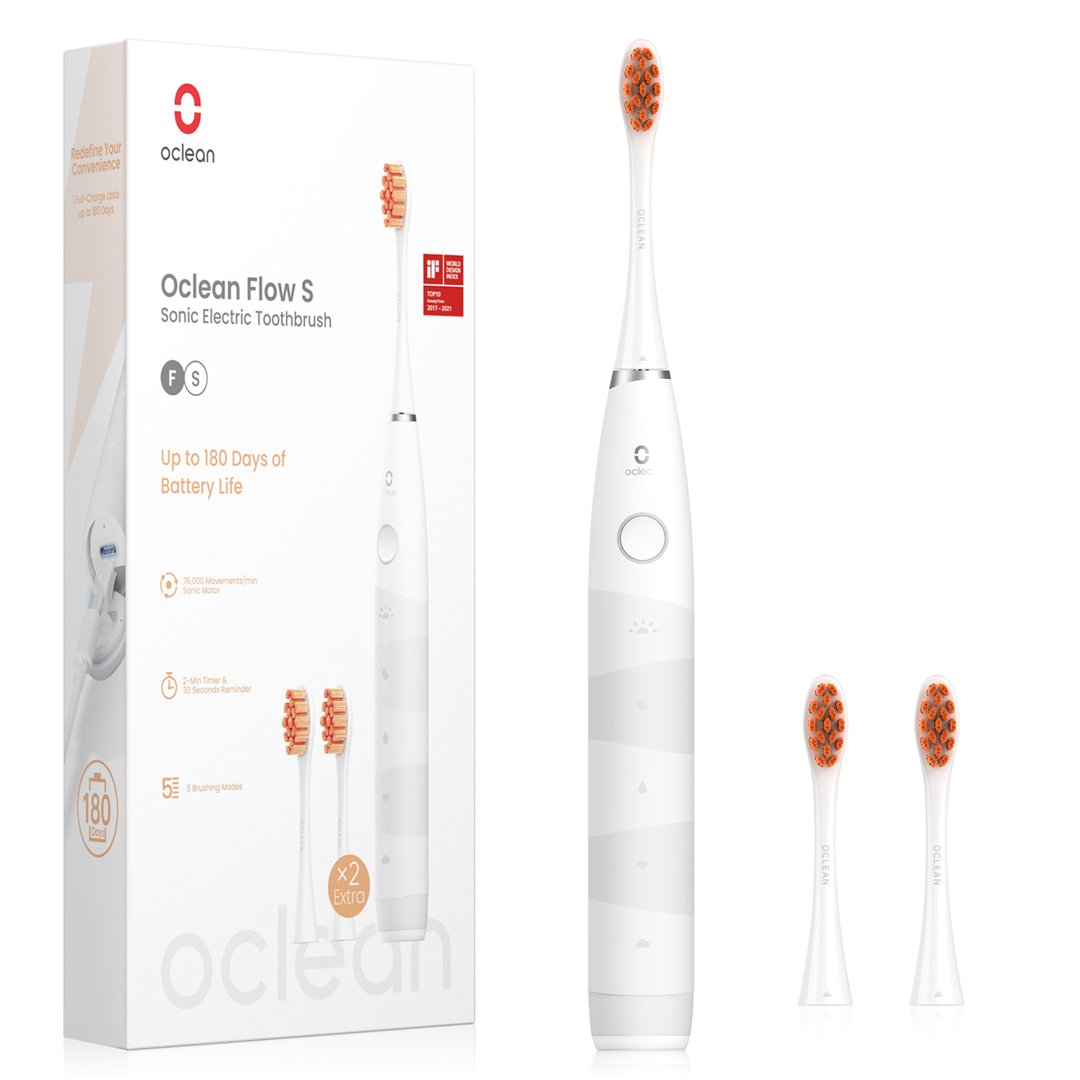 Oclean Flow S 20 elektrinis dantų šepetėlis, baltas