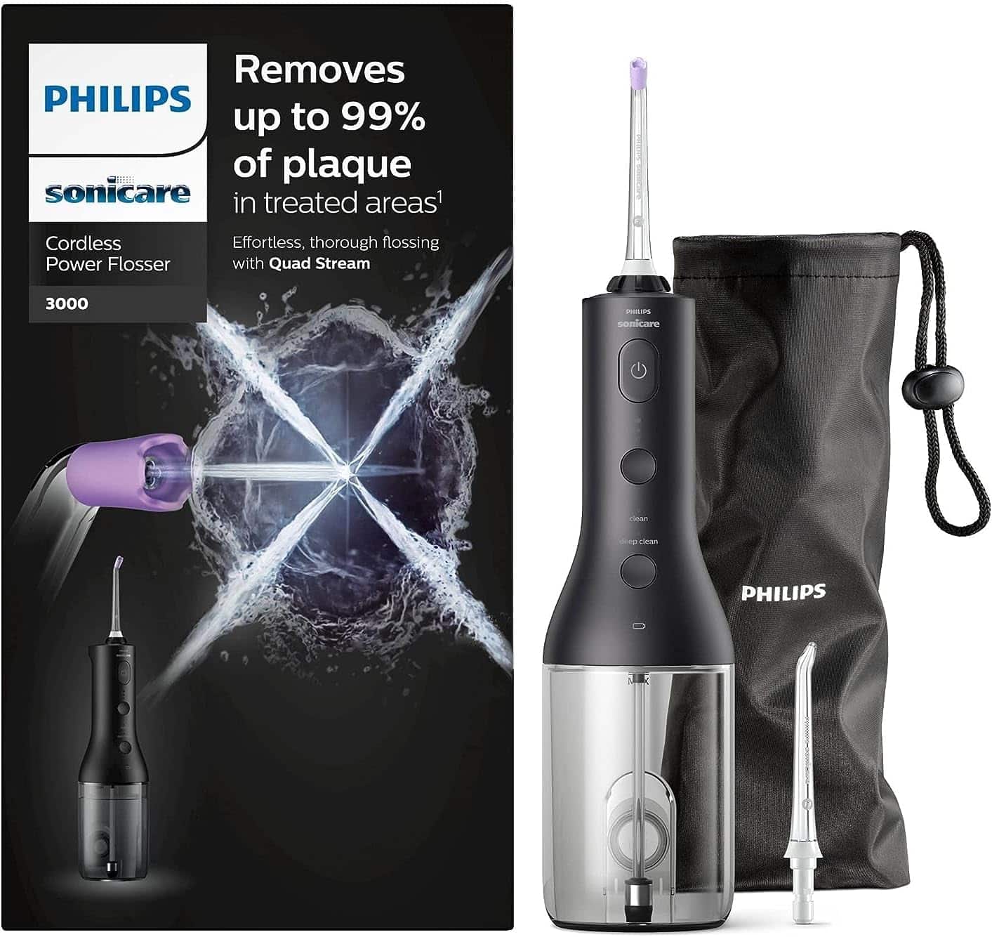 Tarpdančių irigatorius Philips HX3826/33, juodas