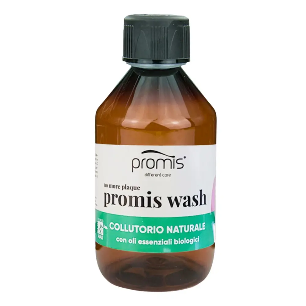 Promis Wash, natūralus burnos skalavimo skystis su eteriniais aliejais ir vitaminais, 250 ml