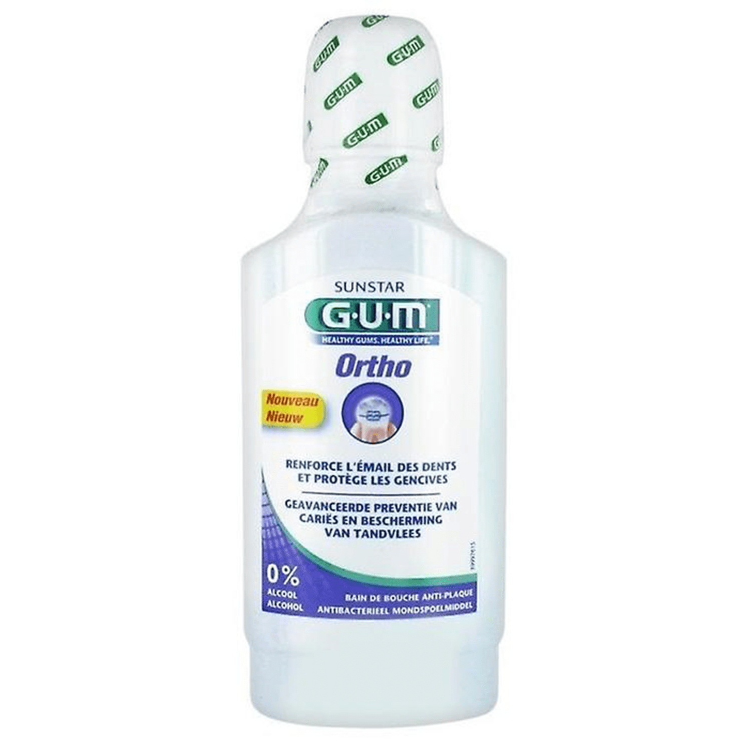 "Gum Ortho" burnos skalavimo skystis nešiojantiems breketus, 300 ml