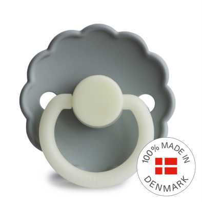 FRIGG 0-6 mėn. silikoninis čiulptukas NIGHT DAISY, French Gray
