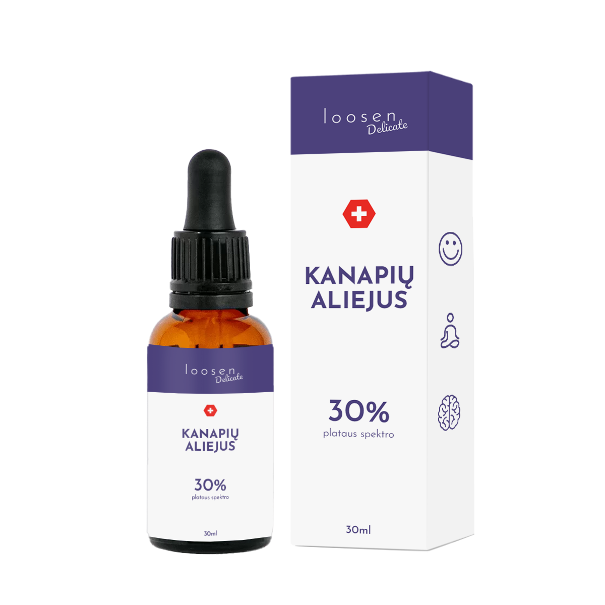 LOOSEN DELICATE 30ml 30% MCT plataus spektro kanapių aliejus