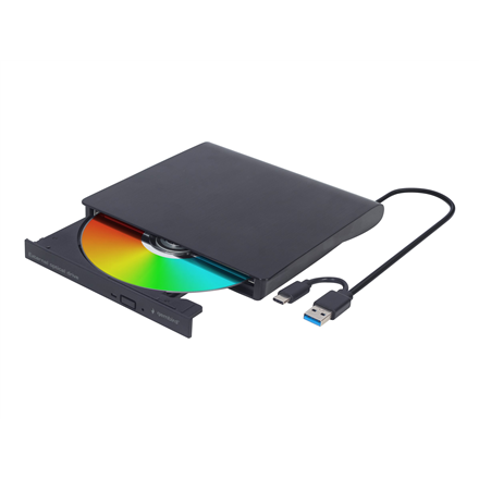 Gembird | External USB DVD Drive | DVD-USB-03 | Interface USB 3.1 Gen 1 | DVD±RW (±R DL) / DVD-RAM | CD read speed 24 x | CD write speed 24 x | Black|DVD-USB-03