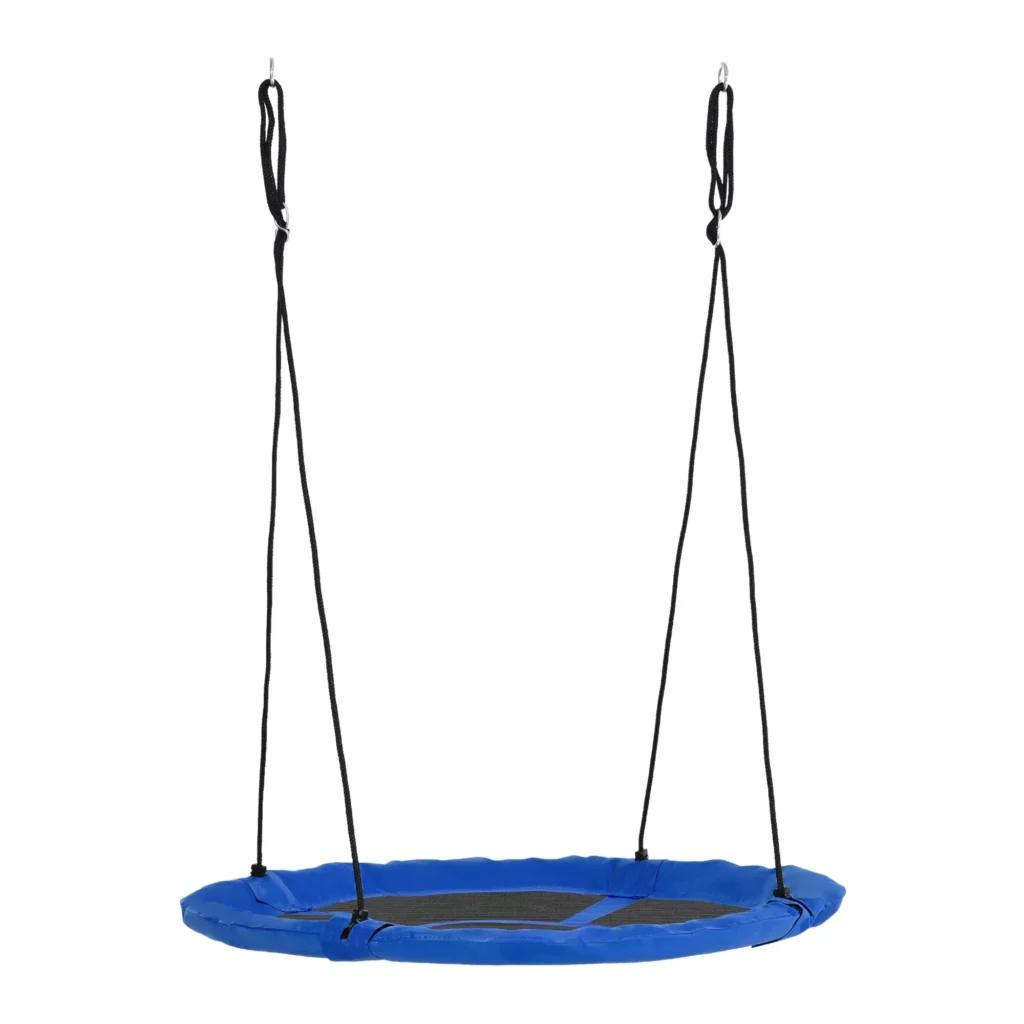 Lizdo sūpynės Ø110cm 150kg reguliuojamos Mėlyna 3-12 metų