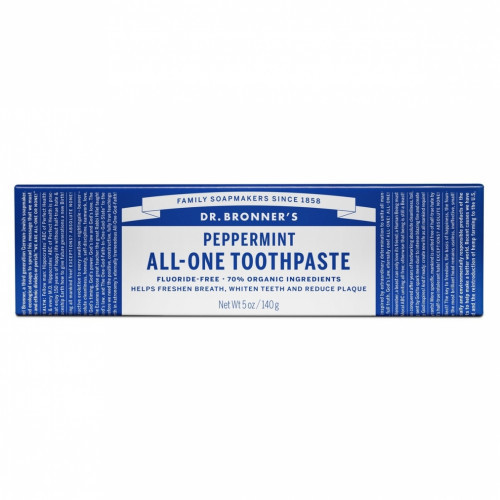 Dr. Bronner's PEPPERMINT All-One Toothpaste Ekologiška dantų pasta, 140g