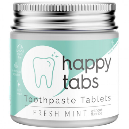 Happy Tabs Toothpaste Tablets Fresh Mint Dantų pastos tabletės, 80vnt