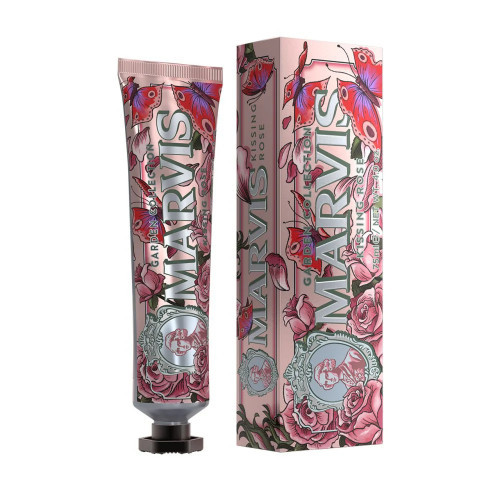 MARVIS Kissing Rose Toothpaste Mėtų ir rožių aromato dantų pasta, 75ml