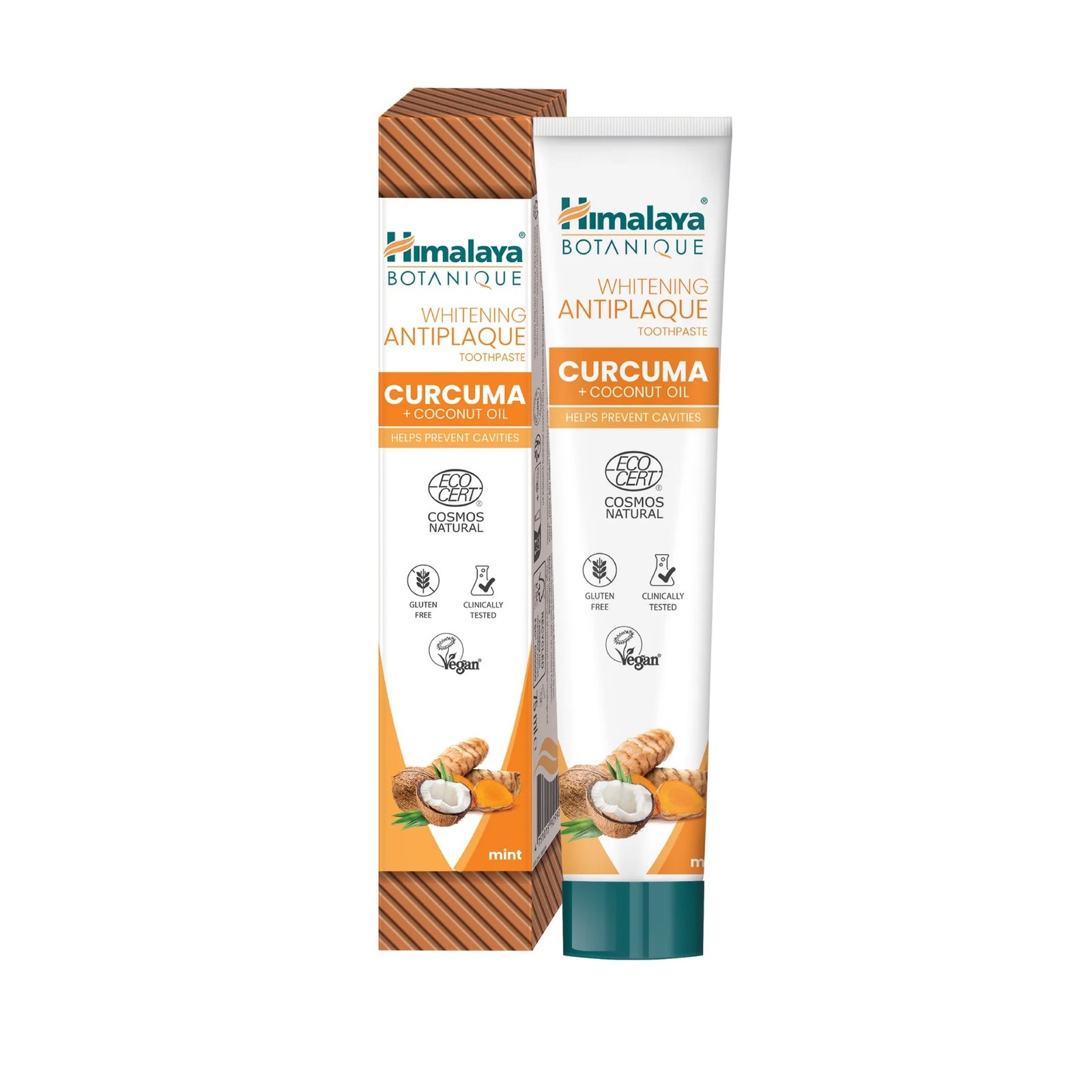 Himalaya Botanique Toothpaste Whitening Antiplaque 75 ml - Anglis + Juodgrūdžių aliejus su mėta