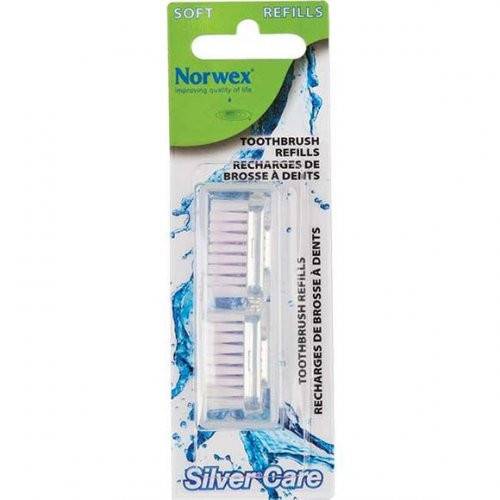 Norwex Adult Silver Care Toothbrush Refills Dantų šepetėlio atsarginės galvutės, Soft