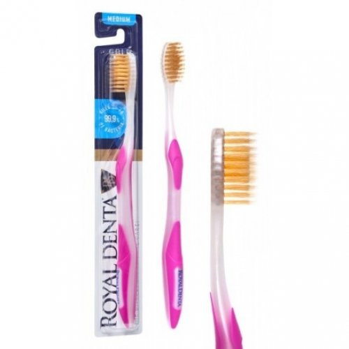 Royal Denta Gold Medium Toothbrush Dantų šepetėlis vidutinio minkštumo, Pink