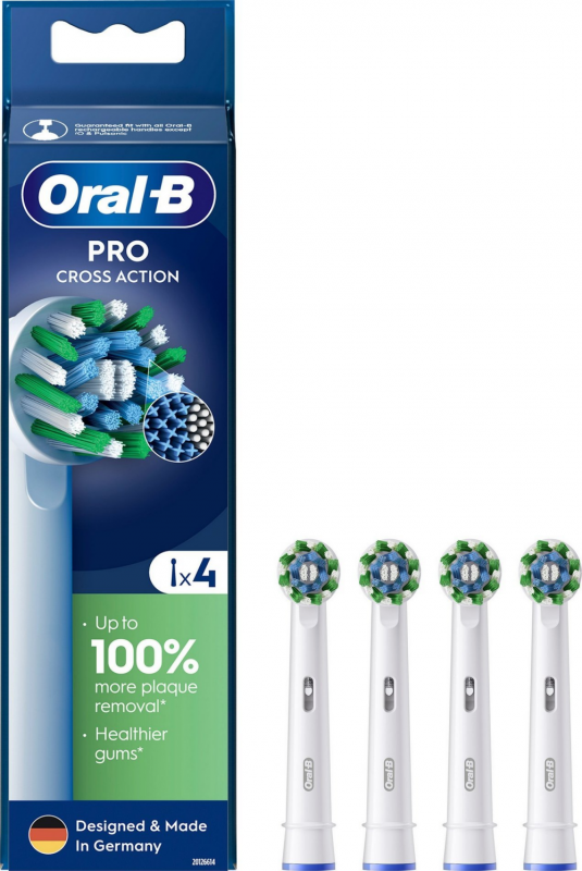 Dantų šepetėlio antgaliai ORAL-B EB 50RX-4 CrossAction Balti Pro X-filaments