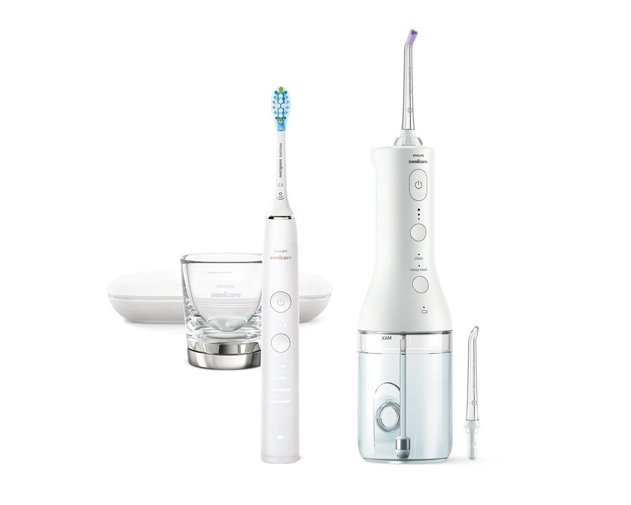 Dantų valymo rinkinys šepetėlis ir irigatorius PHILIPS HX3886/41
