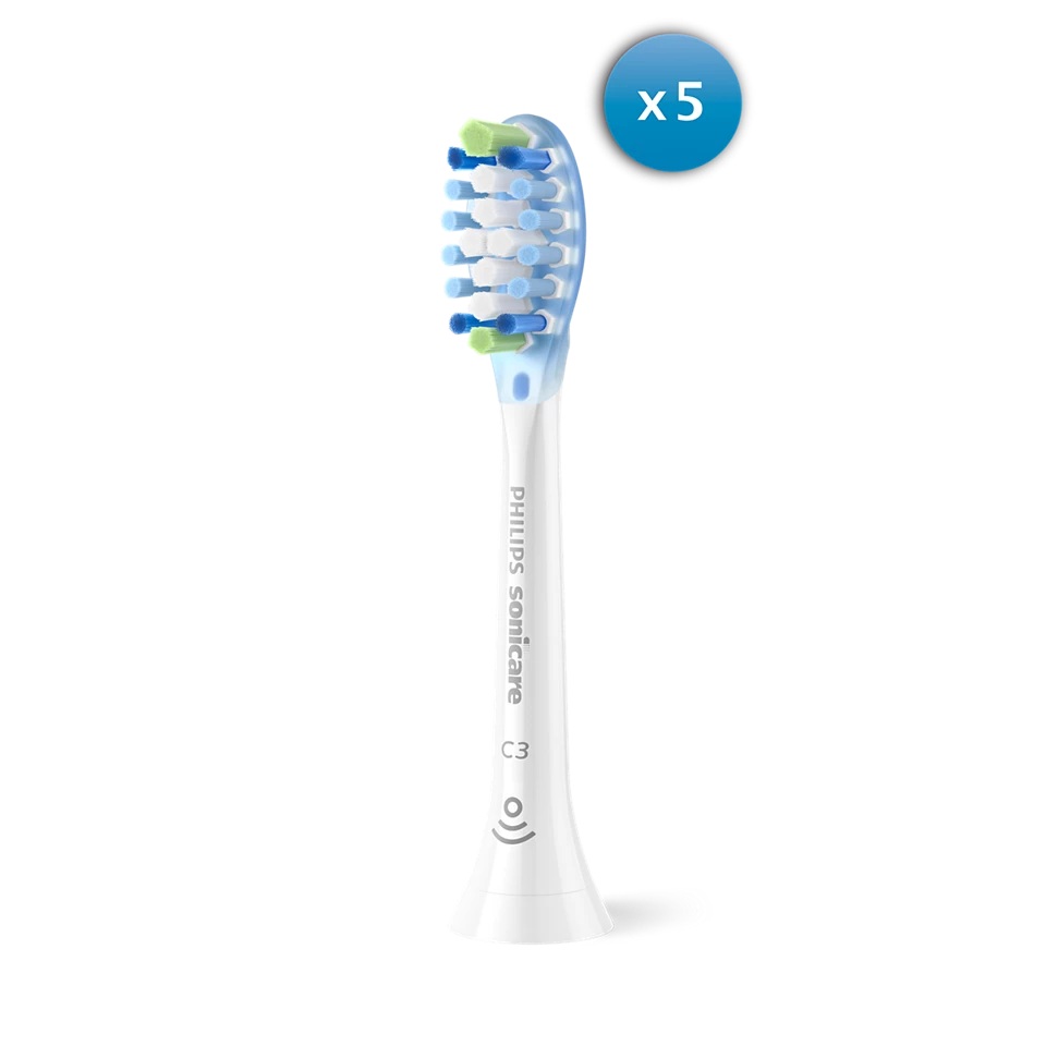 Dantų šepetėlio antgaliai Philips Sonicare Premium Plaque Defence HX9045/87, suaugusiems, 4+1 vnt., baltos
