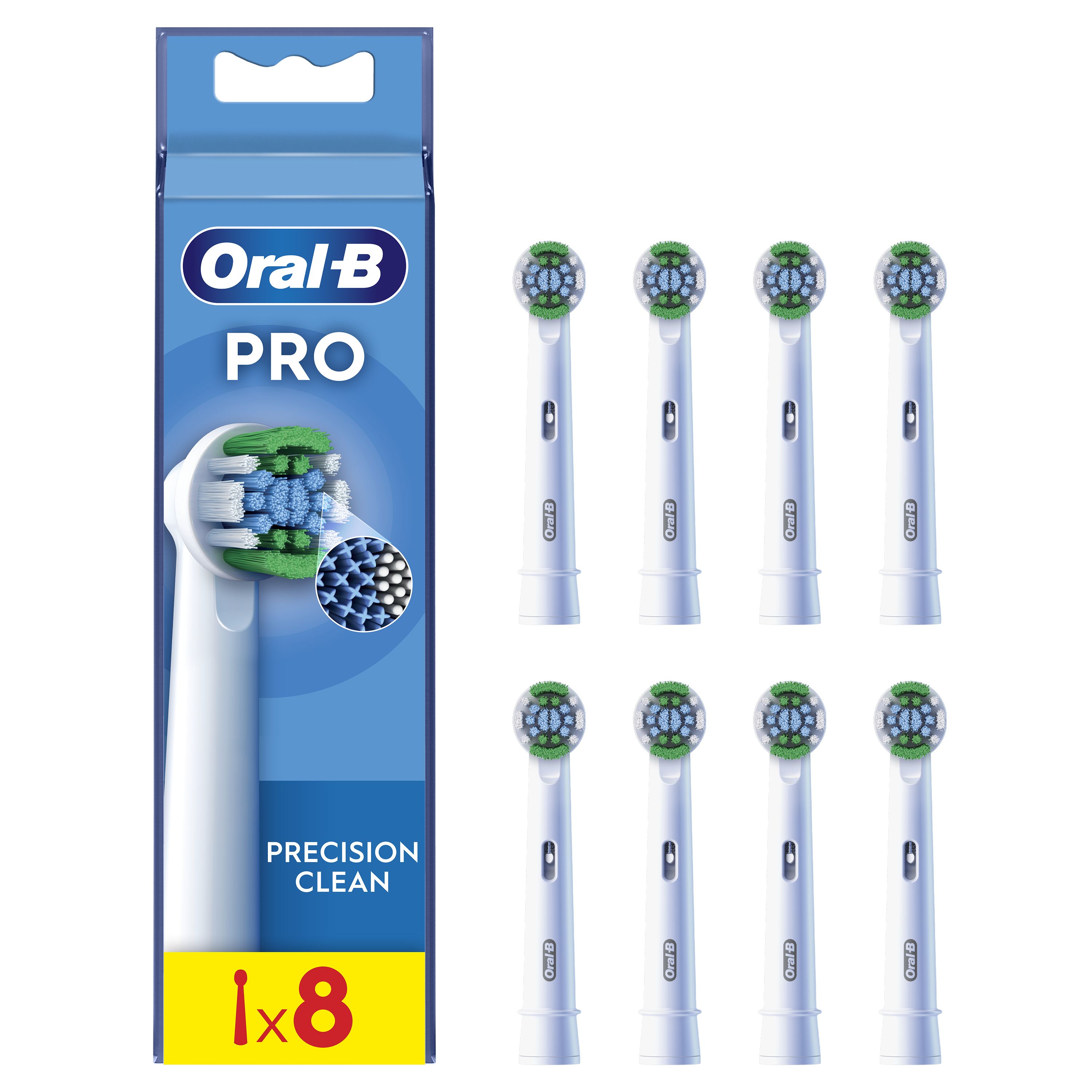 Dantų šepetėlio antgaliai ORAL-B EB 50RX-8 CrossAction Balti Pro X-filaments